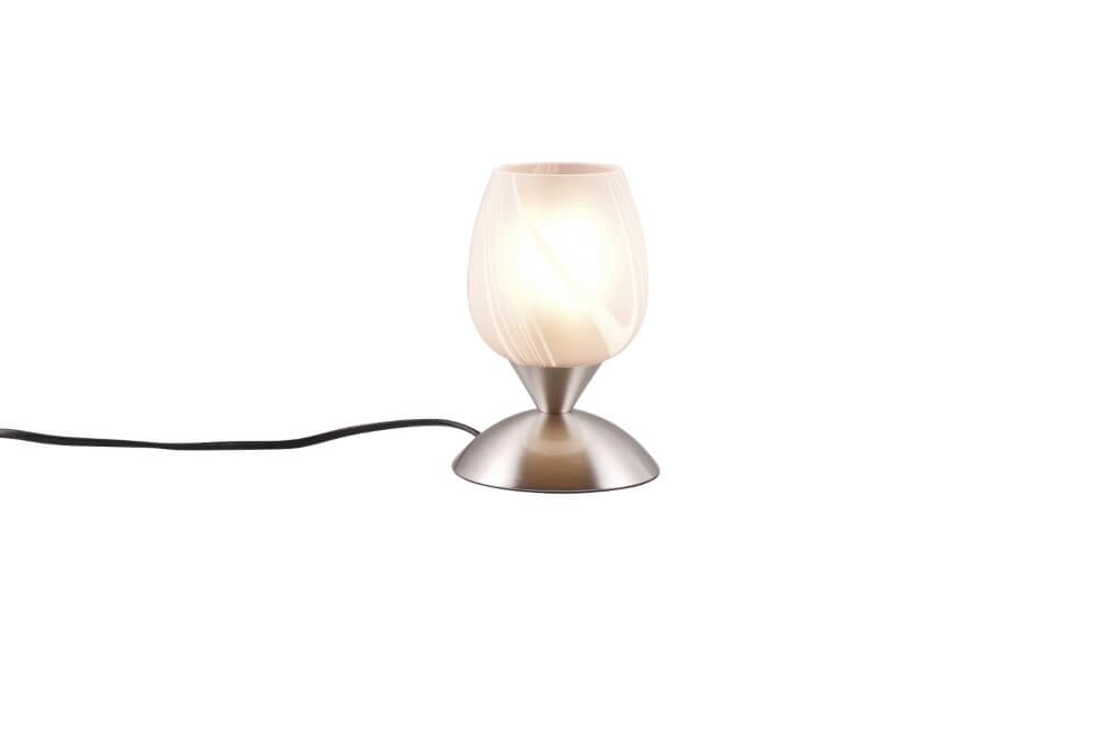 Nickel table lamp Cup Ii white glass