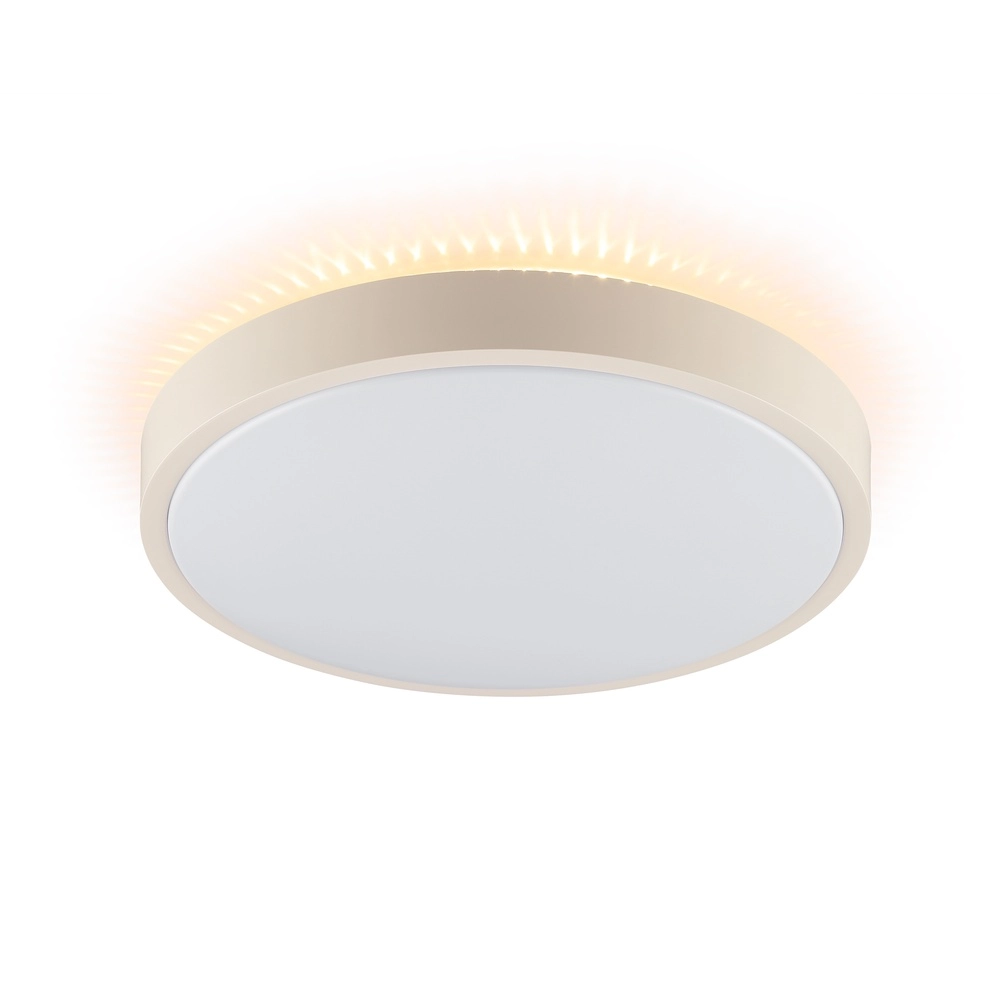 Ceiling light Solistra sand brown with white Ø 34,5cm