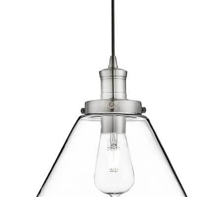 Pendant lamp Pyramid Ø 29cm matt silver Searchlight 5053423131467
