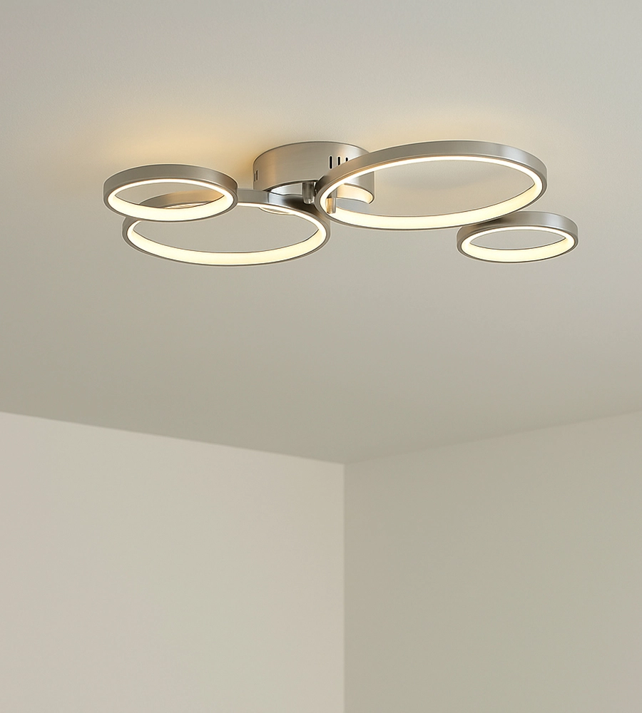 Modern ceiling lamp mounted on white ceiling