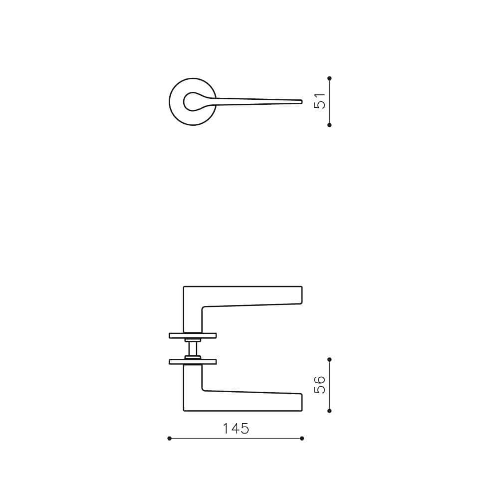 Design door handle Lama L matt bronze Olivari 8714186477885
