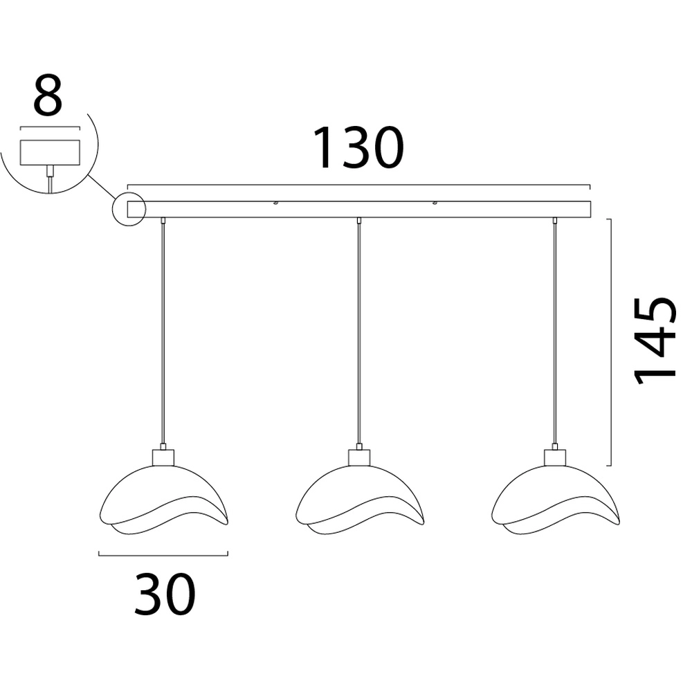 Office pendant lamp Volta 3x Ø30cm - sand Masterlight 8718121393414