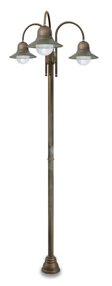 Floor lamp Campanula XL - aged brass 3-lights