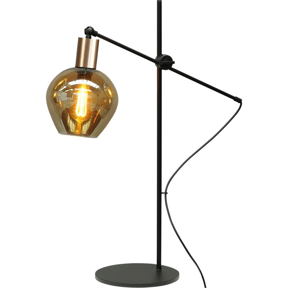 Black table lamp with gold Bounty with glass