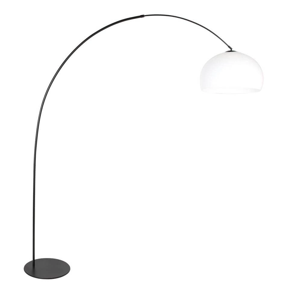 Floor lamp Curve black with white shade ball Ø 48cm