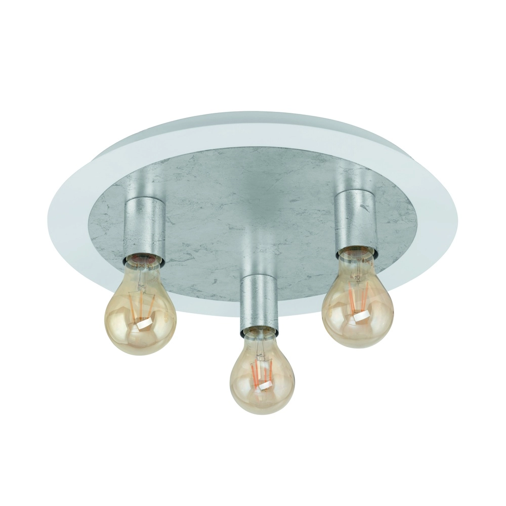 Unique ceiling lamp Passano White and silver 3-lights