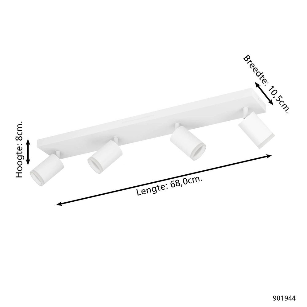 Smart surface-mounted spotlight Melitello-Z White 4-light Eglo 9008606358151
