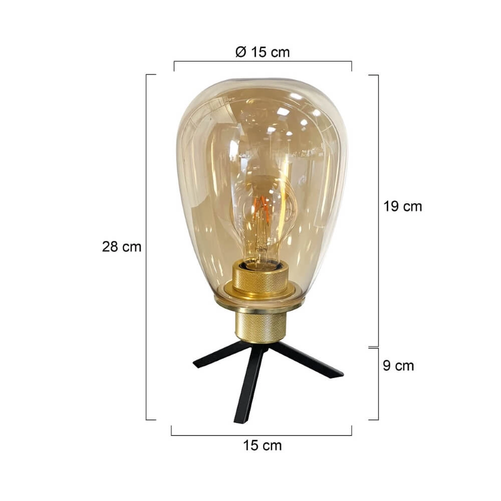 Table lamp Reflexion Ø 15cm - with amber glass Steinhauer 8712746171013