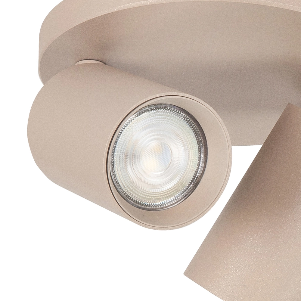 Surface-mounted spot Mila 2-light round sand brown Highlight 8718379050398