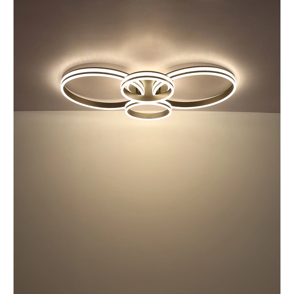 Design ceiling lamp Grouni 4 rings titanium matt Globo 9007371533879