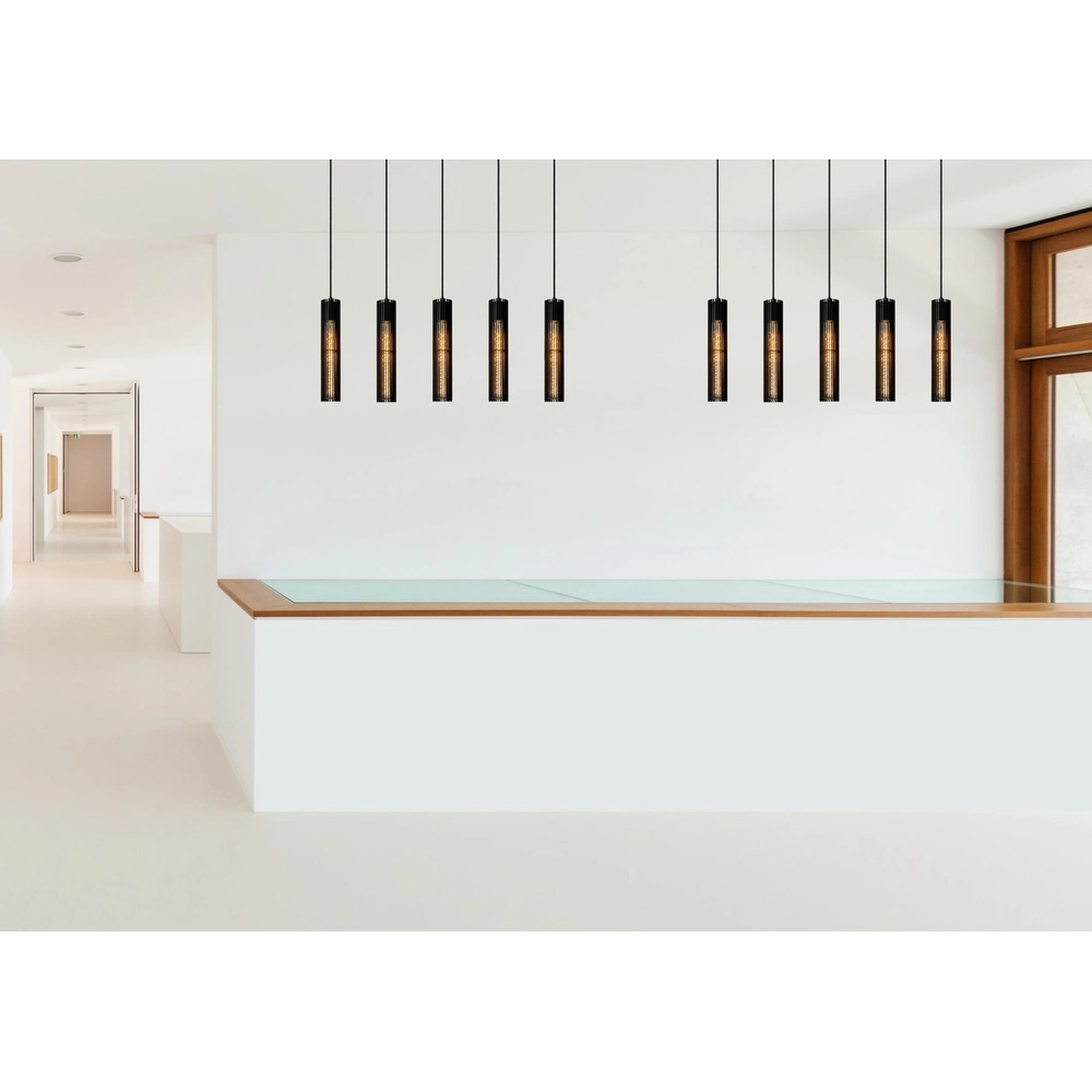 Design pendant lamp Lionel 5-light black Lucide 5411212730435