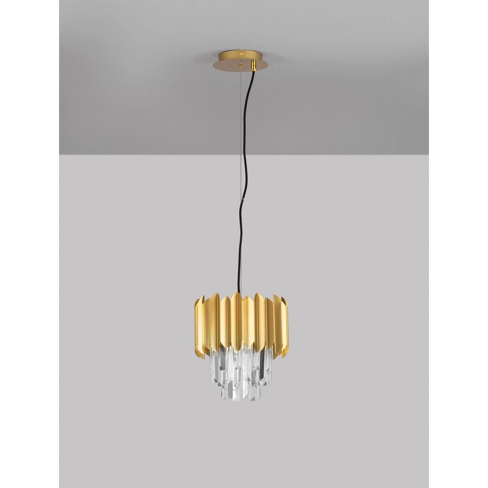 Pendant lamp Magnolia gold and crystal Ø 25cm Lyora 5212017434920