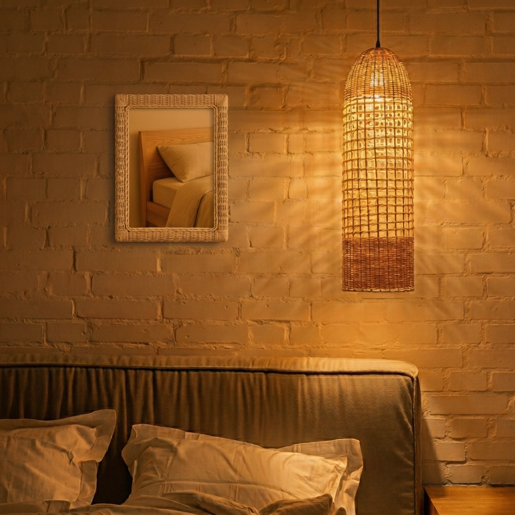 Rattan pendant lamp Mia Ø 20cm