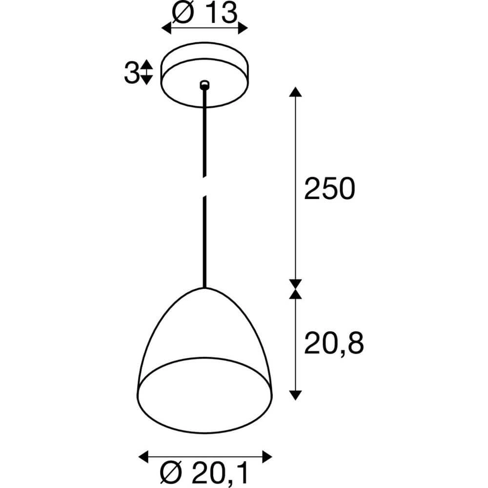 Sleek pendant lamp New Para Cone 30 black Ø 30cm SLV 4024163293501