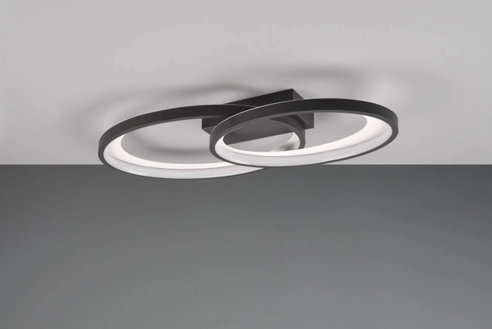 Ceiling light Malaga black with white Trio 4017807576962