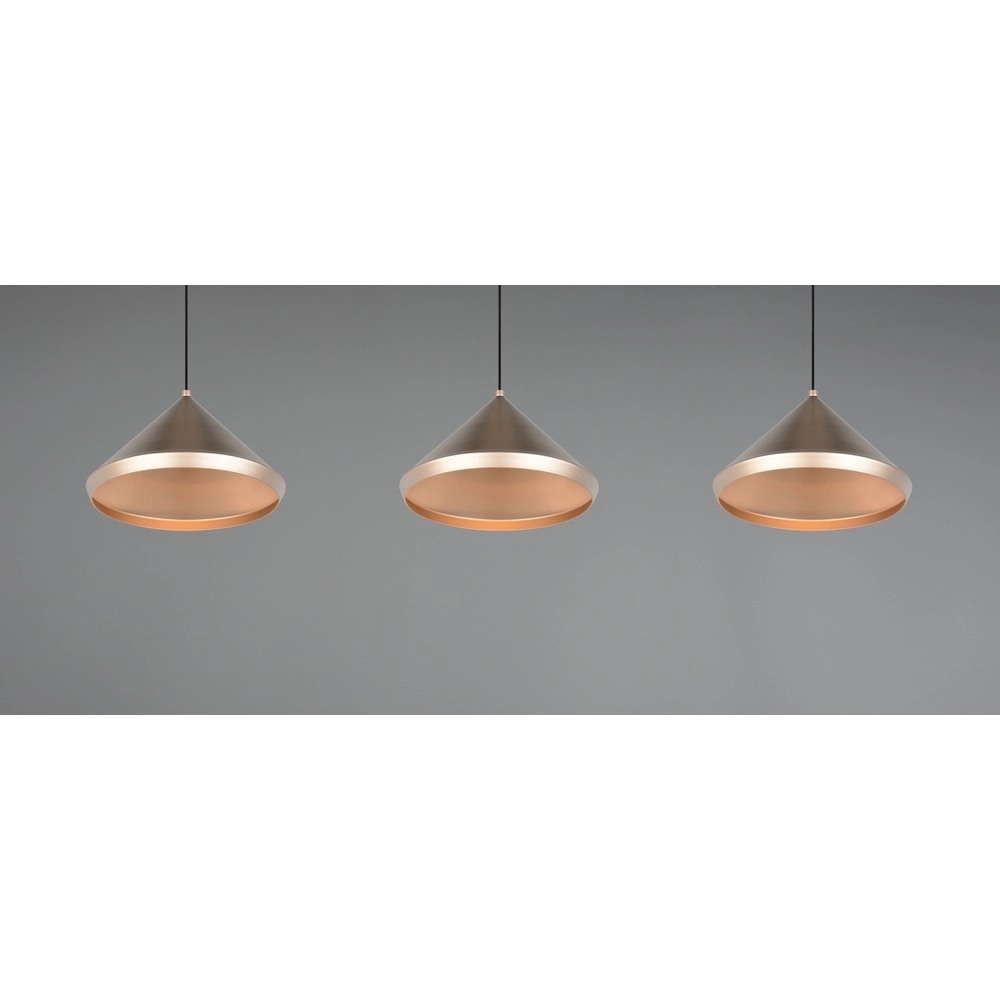 3-light pendant lamp Laguna coffee brown Trio 4017807671056
