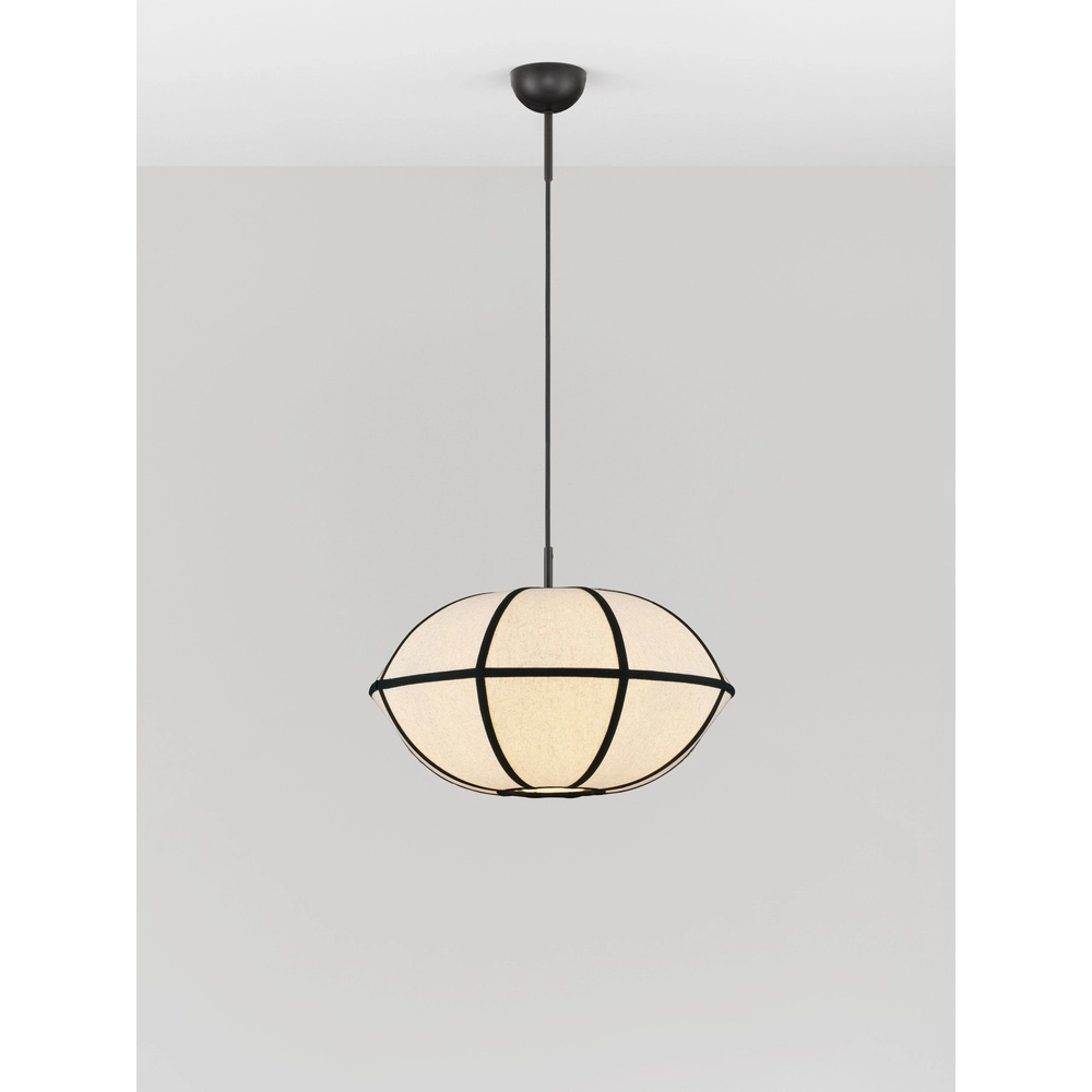 Pendant lamp Brera black with white Ø 45cm Lyora 5212017493569
