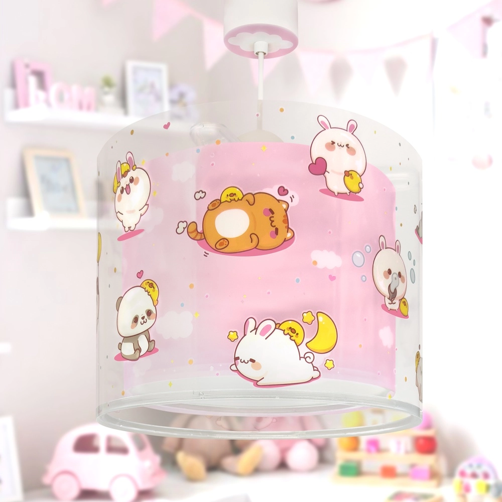 Children's pendant lamp Kawaii Friends Pink glow in the dark Dalber 8420406002699