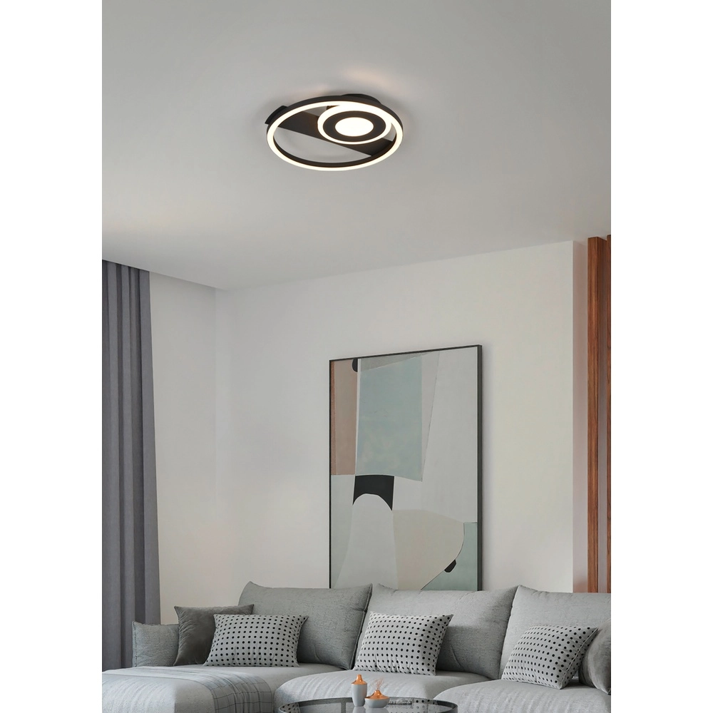 Modern ceiling lamp Horus black Trio 4017807653397