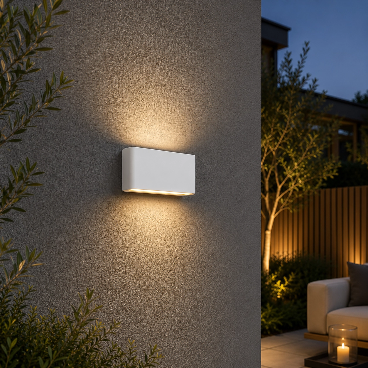 Flat wall spot Box 17cm - white