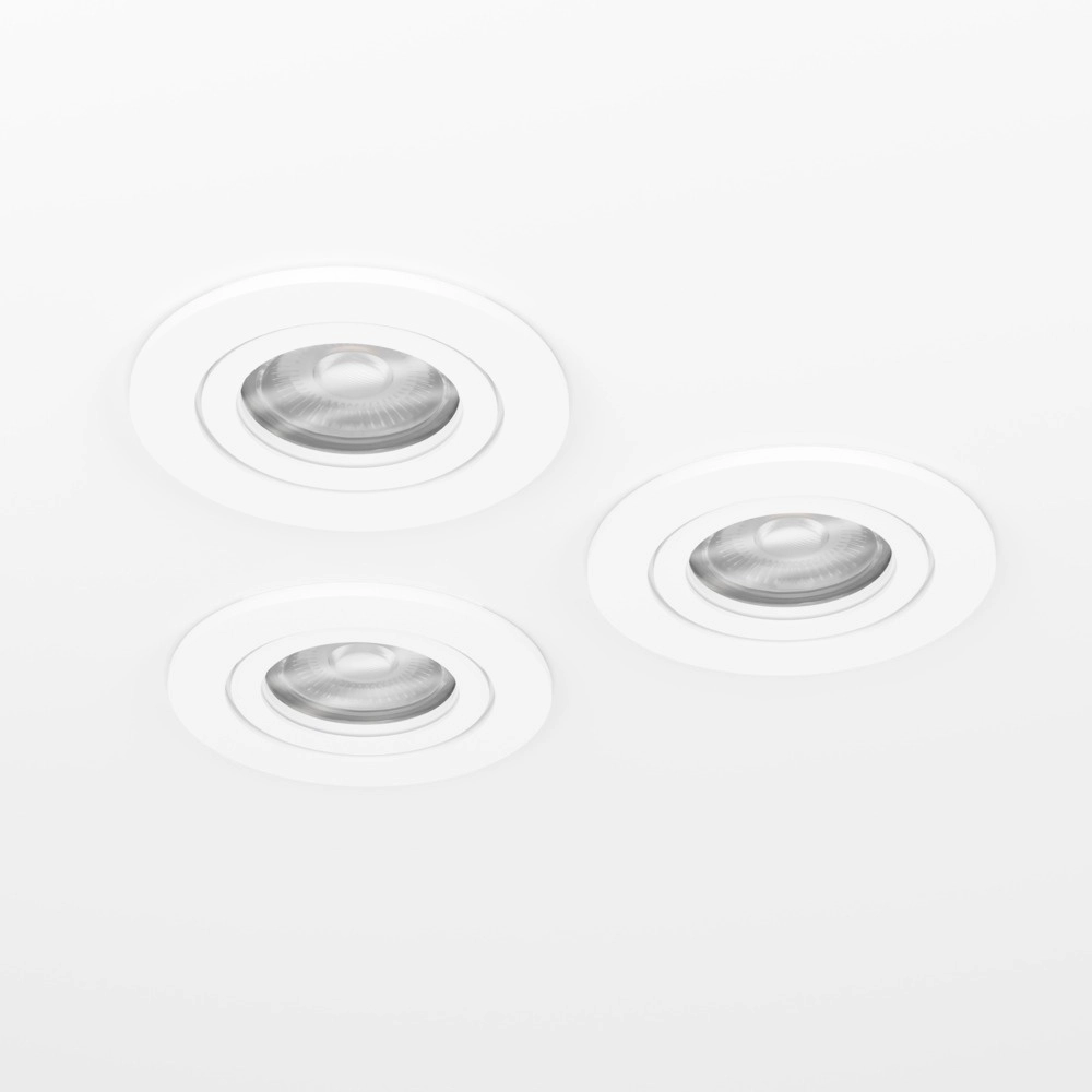 Set of 3 recessed spotlights Barranco white Ø 8,4cm IP44 - 3000K Eglo 9008606359189