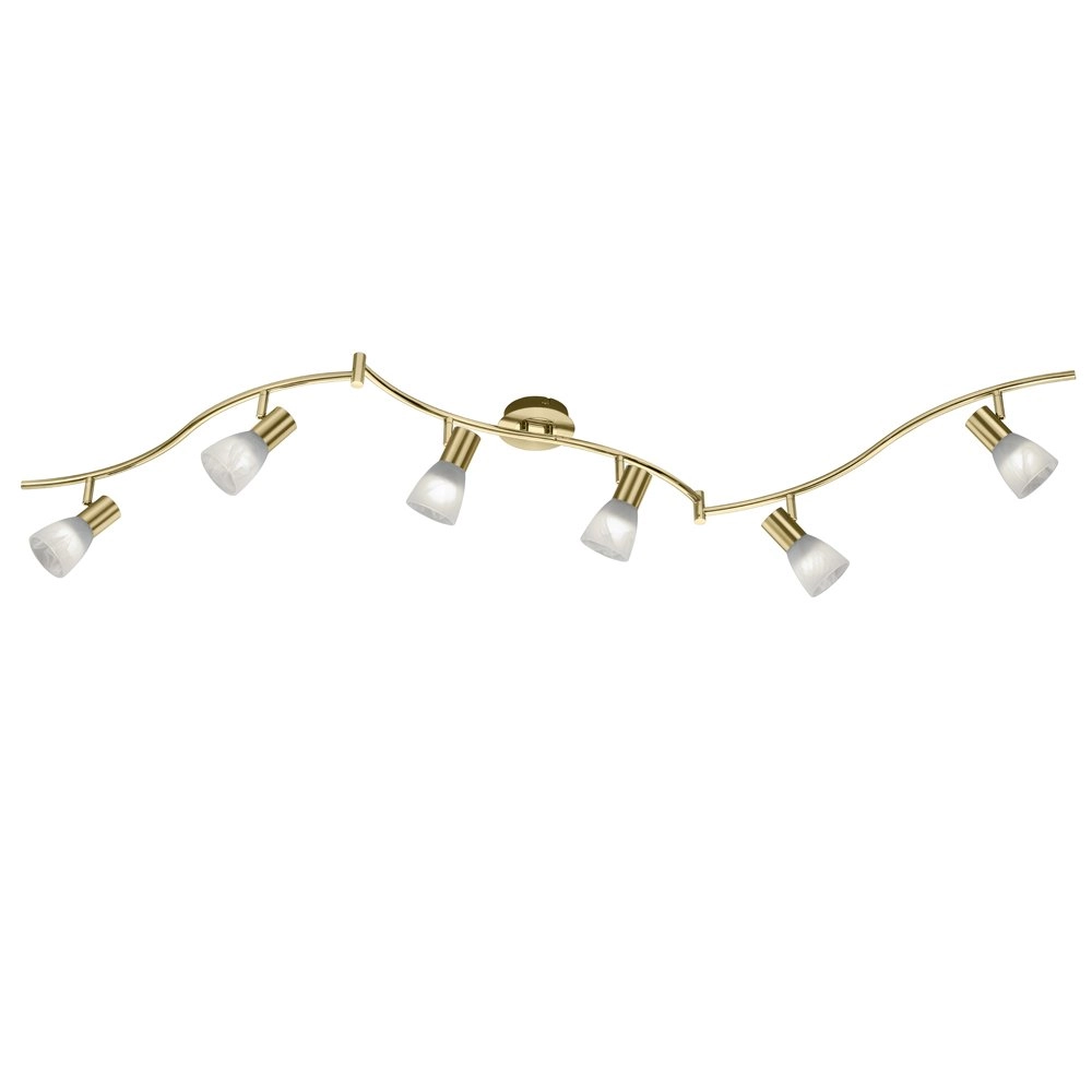 LED ceiling spot Levisto 6-light brass matt