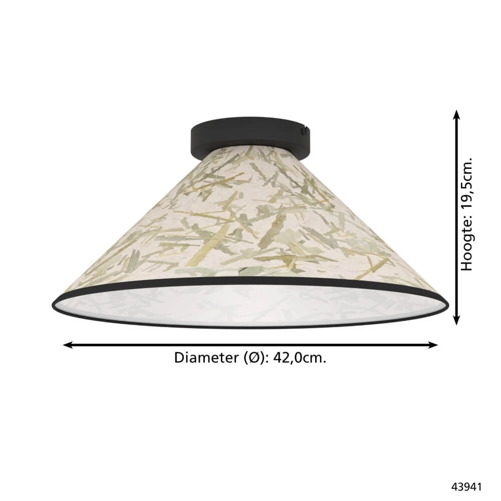 Natural ceiling lamp Oxpark Ø 42cm Eglo 9002759439415