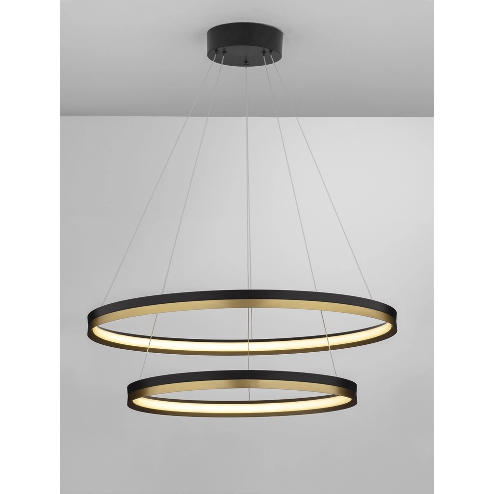 Pendant lamp Cantria black with gold Ø 80cm