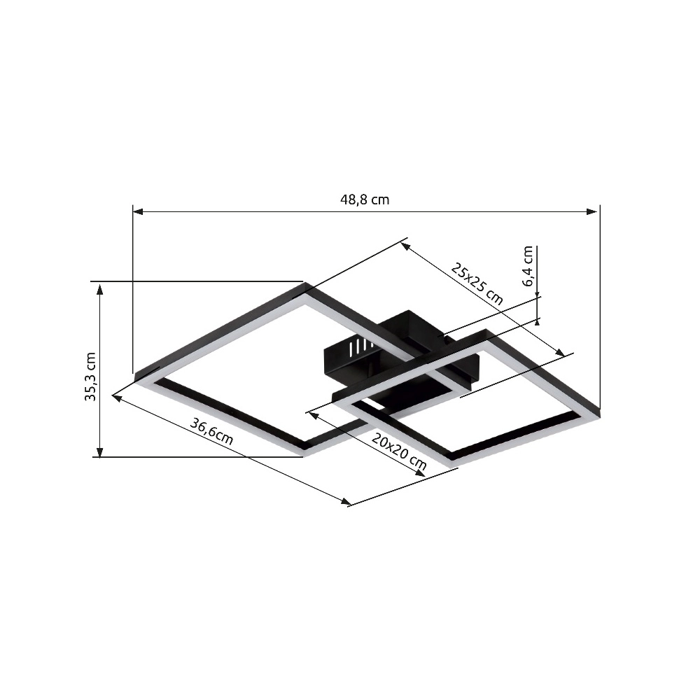 Sleek ceiling lamp Tyler Black Globo 9007371453818