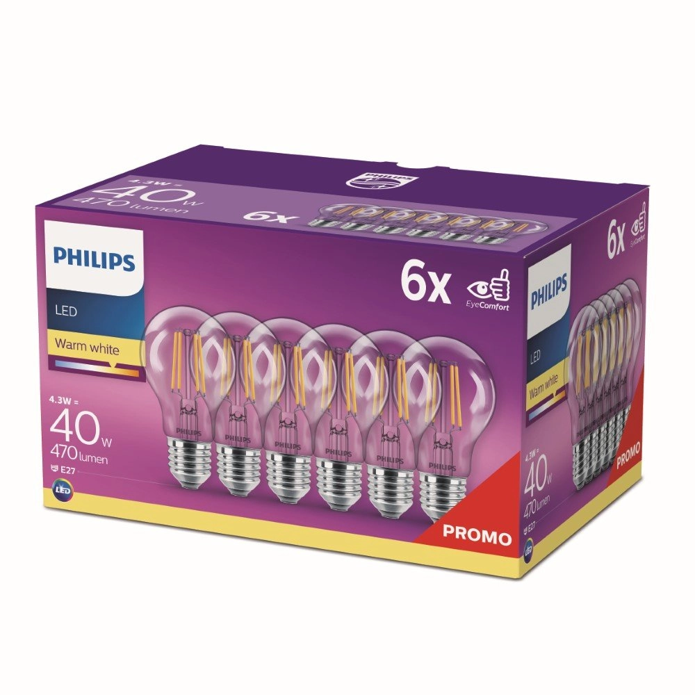 4W - E27 - 2700K - 470 lumen set with 6pcs