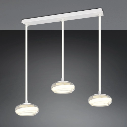 3-light design pendant lamp Tarsia white