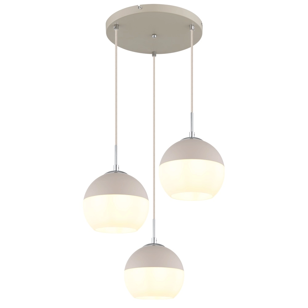 3-light pendant lamp Ragusa round sand brown