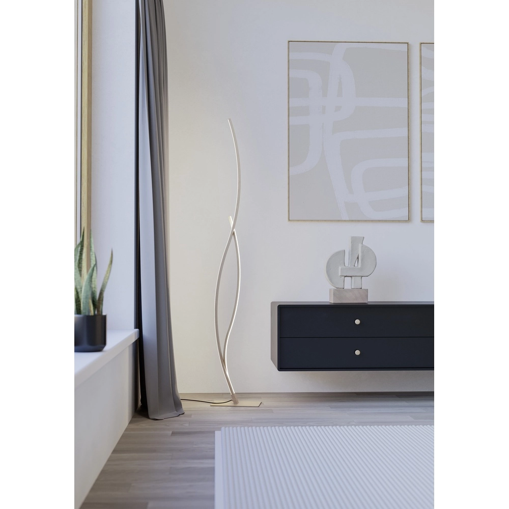 Led floor lamp Grisolia 129cm - wood look Eglo 9008606316229