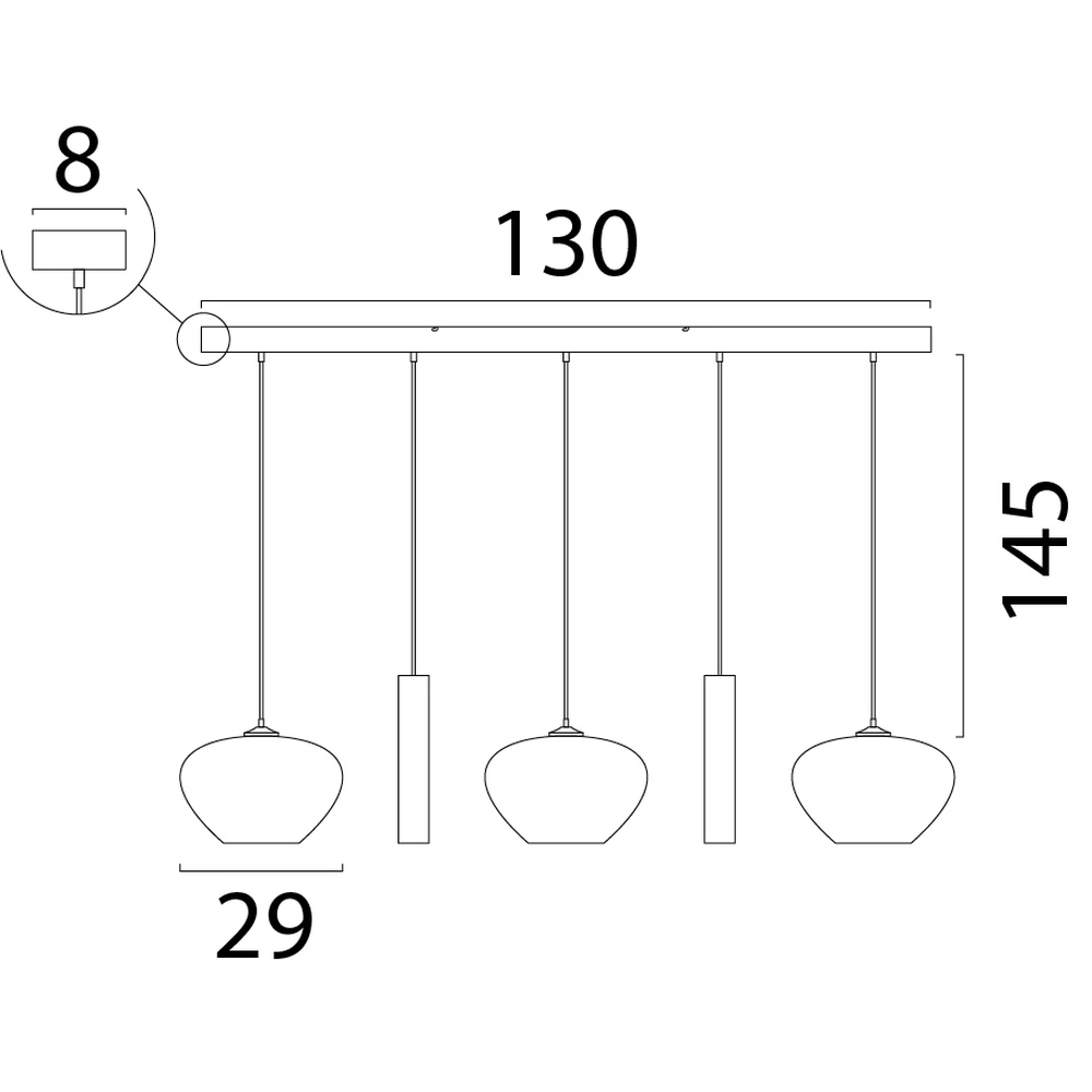 5-light pendant lamp Cartone with Think Paper hood Masterlight 8718121392394