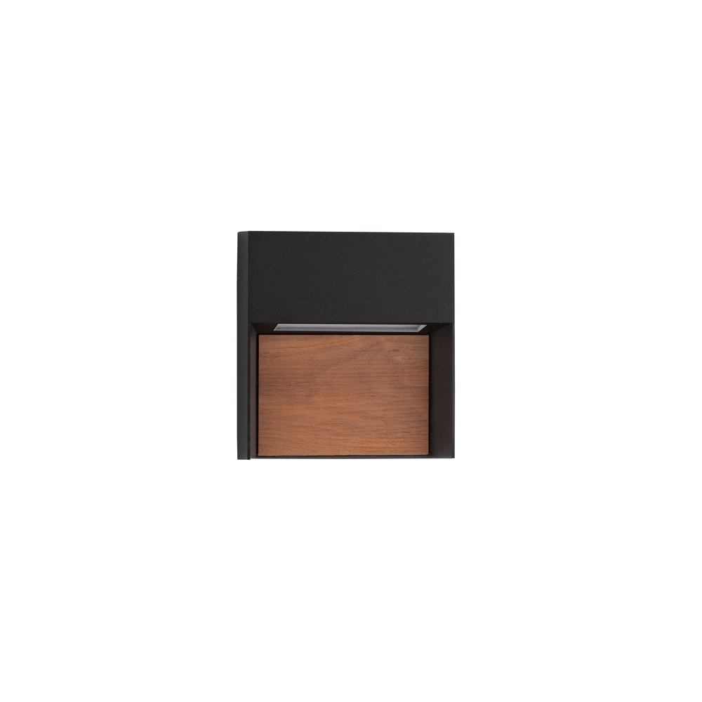 Design wall lamp Noray black with wood - 2700K Lyora 5212063504295