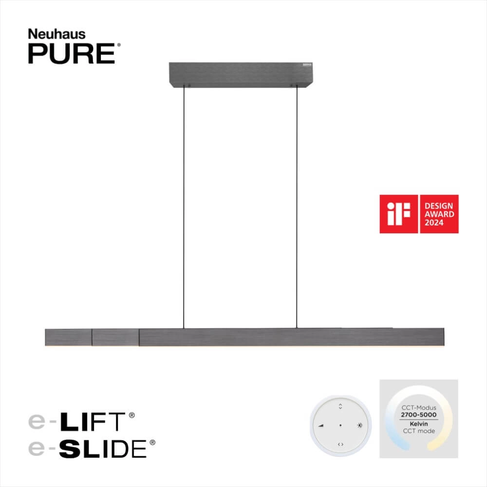 Design hanging lamp Pure Moto-Rise gray Paul Neuhaus 4012248366653