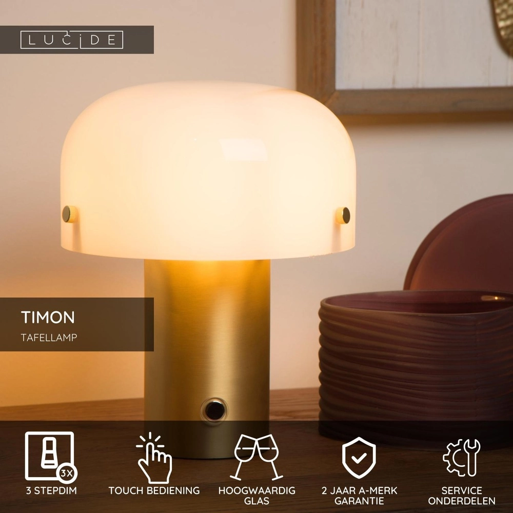 Table lamp Timon 17.5cm gold Lucide 5411212051387