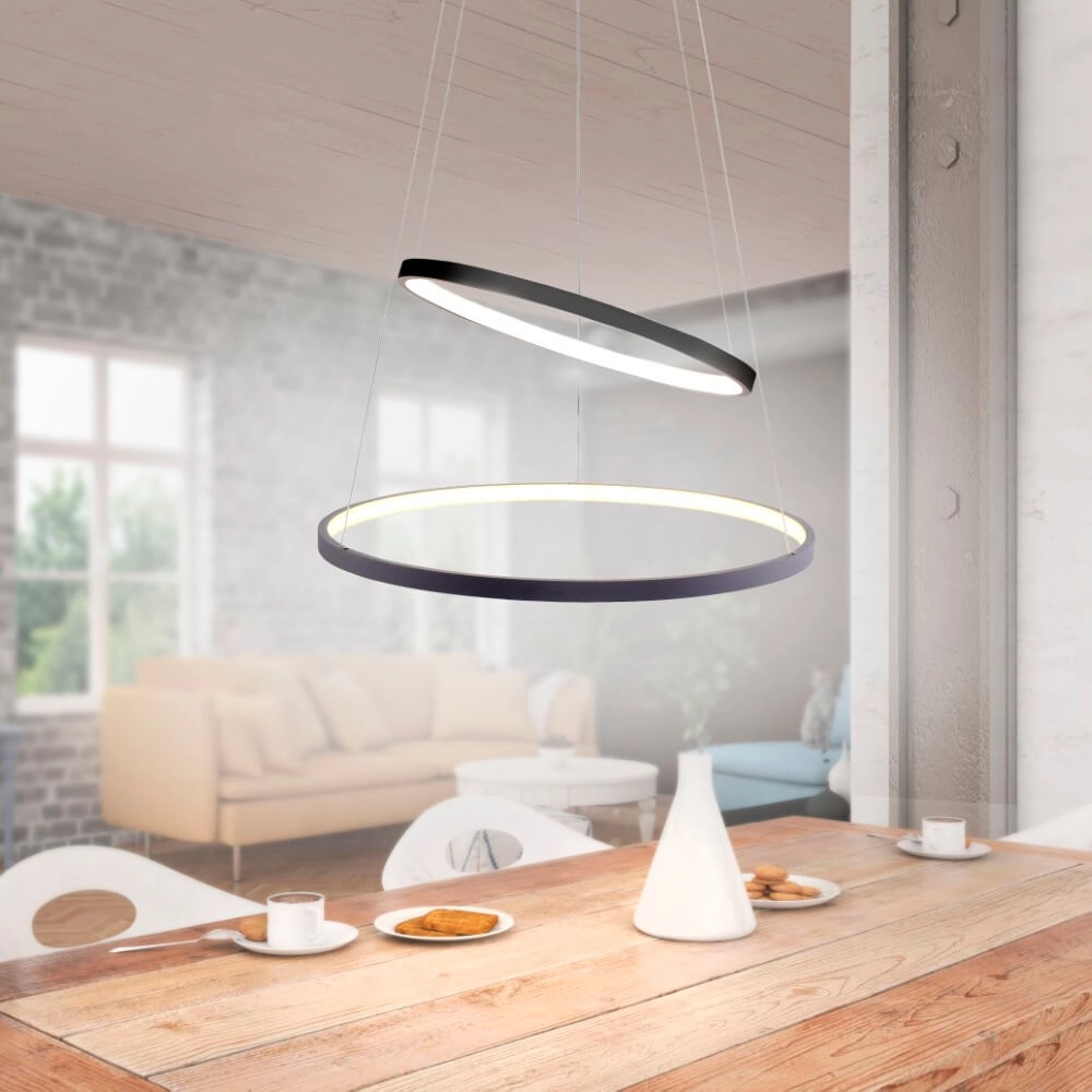 Round pendant lamp Circle anthracite Just Light 4043689960353