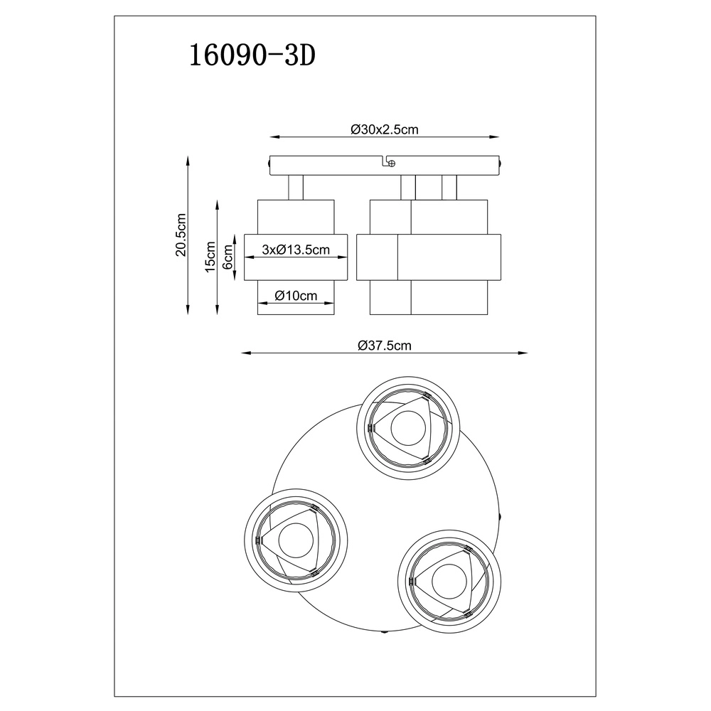 Ceiling lamp Daren black with marble Globo 9007371586660