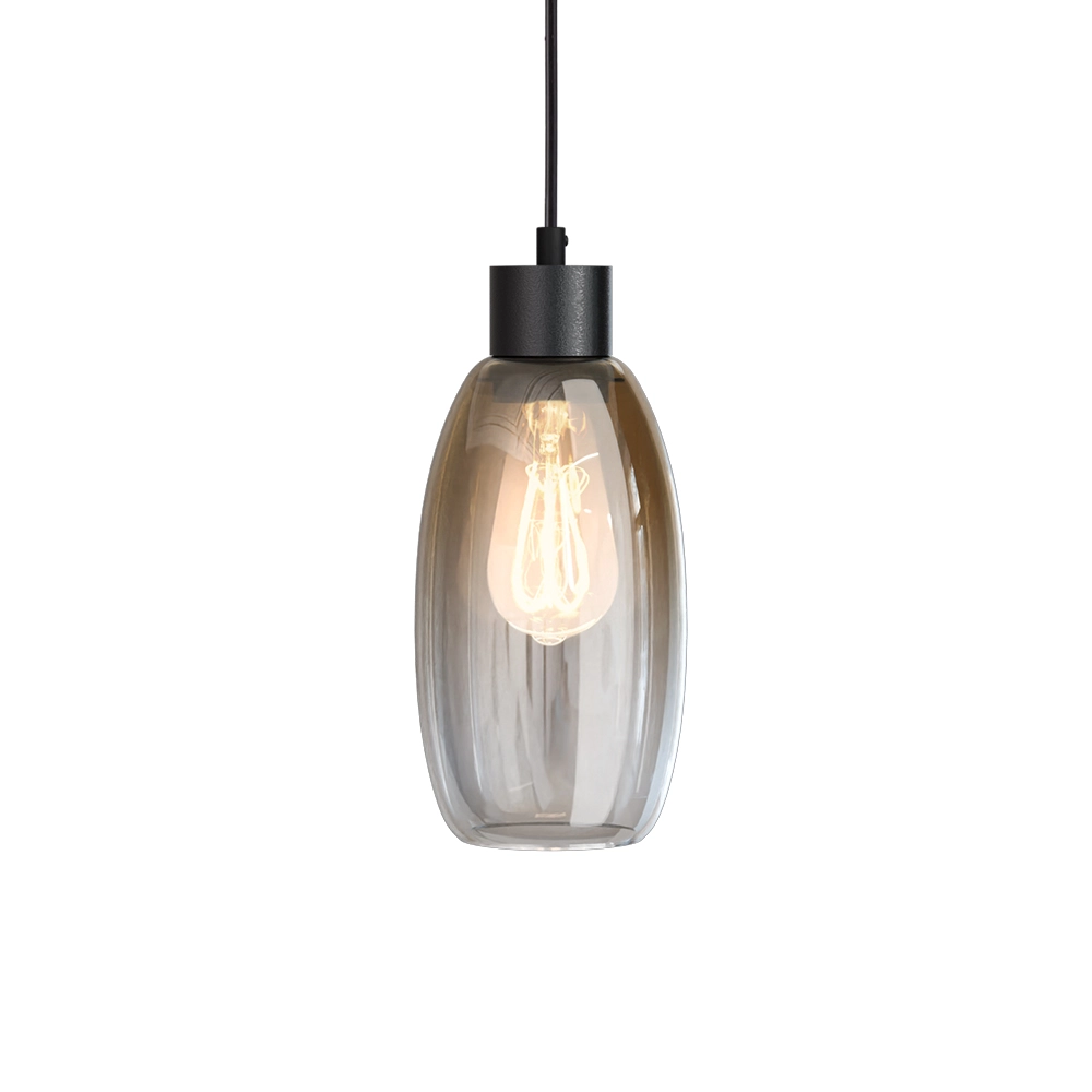 Glass pendant lamp Olive 3x Ø 12.5cm - black Masterlight 8718121393926