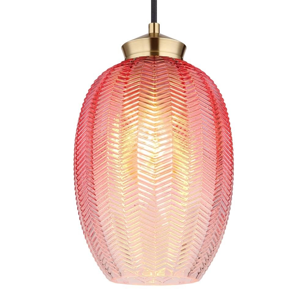 Pendant lamp Jessica with pink glass Ø 18cm Globo 9007371484119