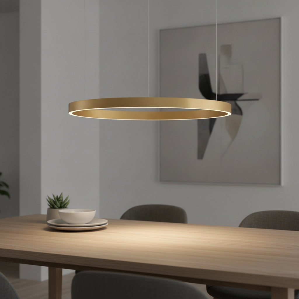Golden pendant lamp Elowen design Ø 80cm
