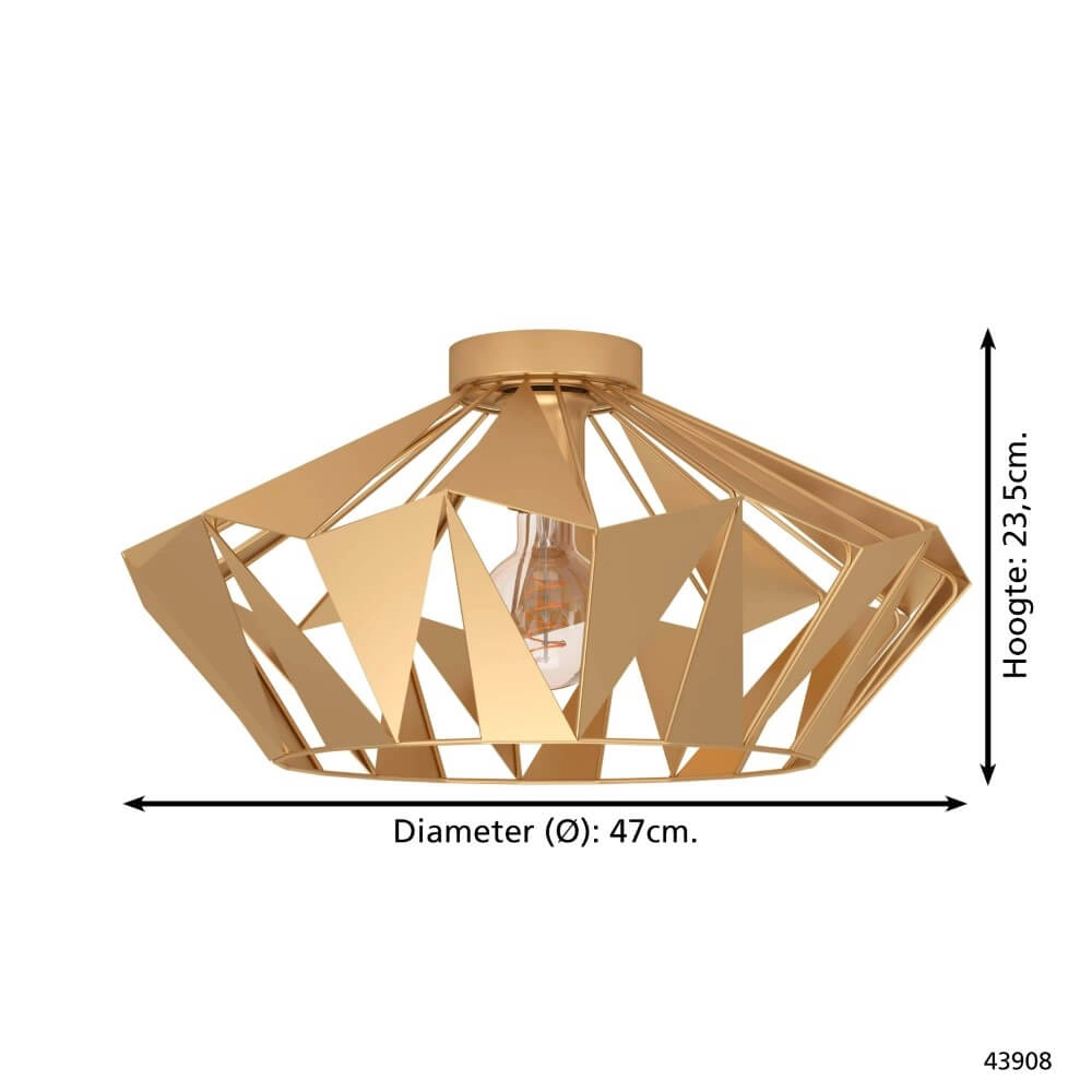 Golden Carlton ceiling lamp - Ø 47cm Eglo 9002759439088