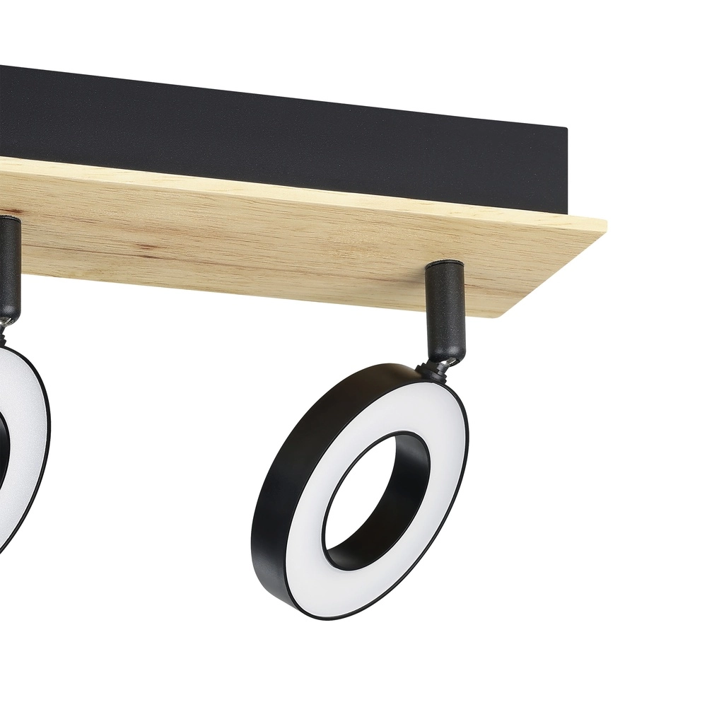 Led ceiling light Rielves 3-light with wood Eglo 9008606313723