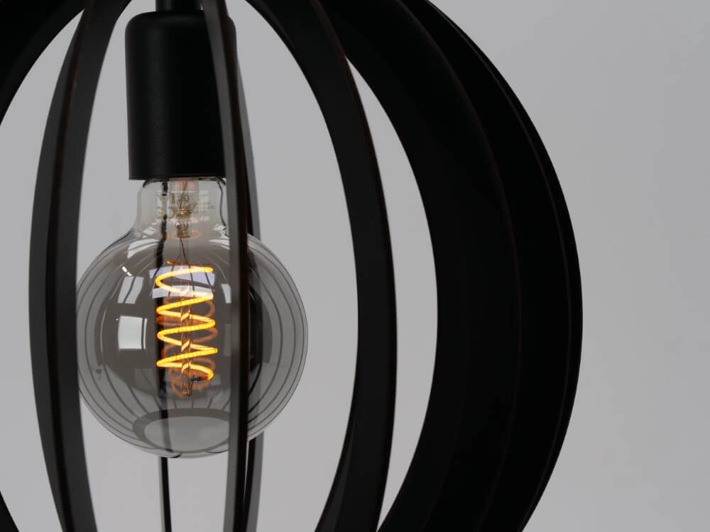 Black wooden hanging lamp Velasco Ø 31cm Eglo 9008606224067