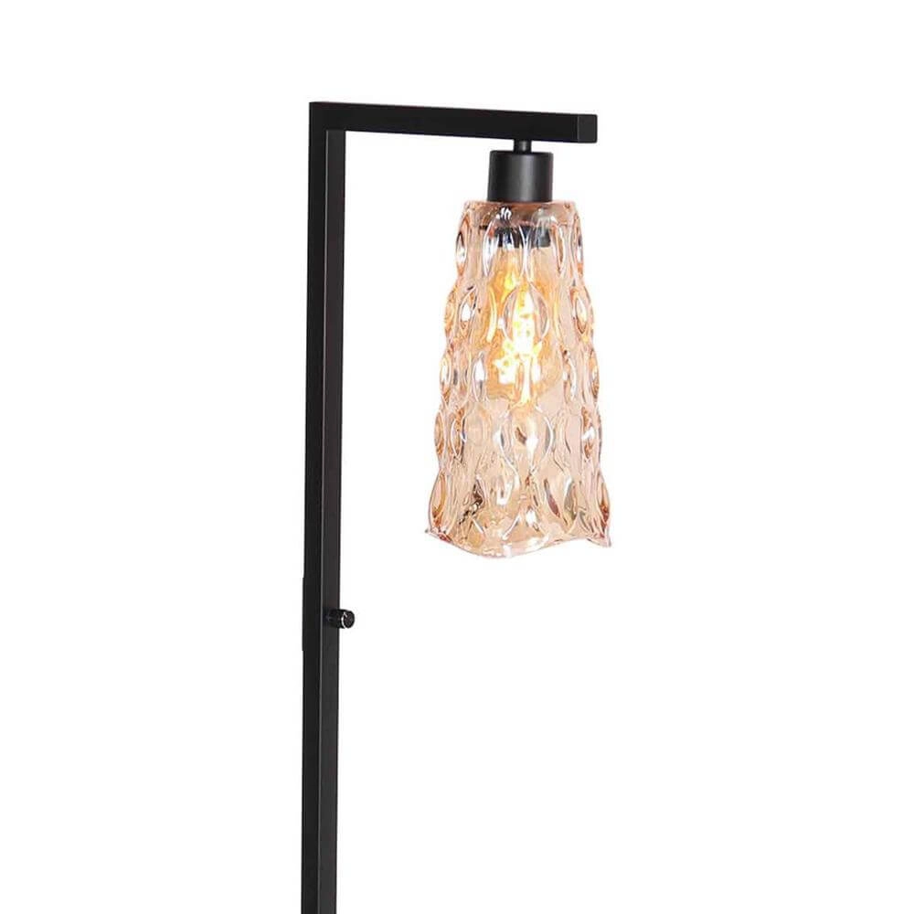 Floor lamp Vidrio black with amber glass Steinhauer 8712746173741