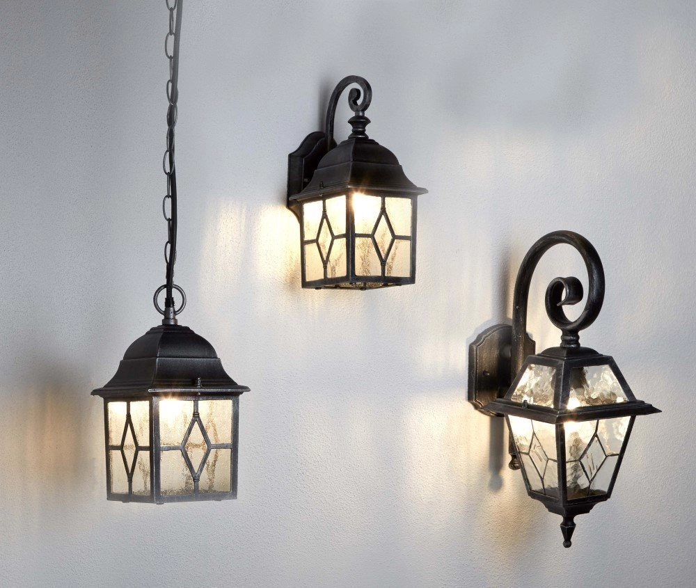 Classic wall lamp Genoa Curl black silver Searchlight 5013874335999