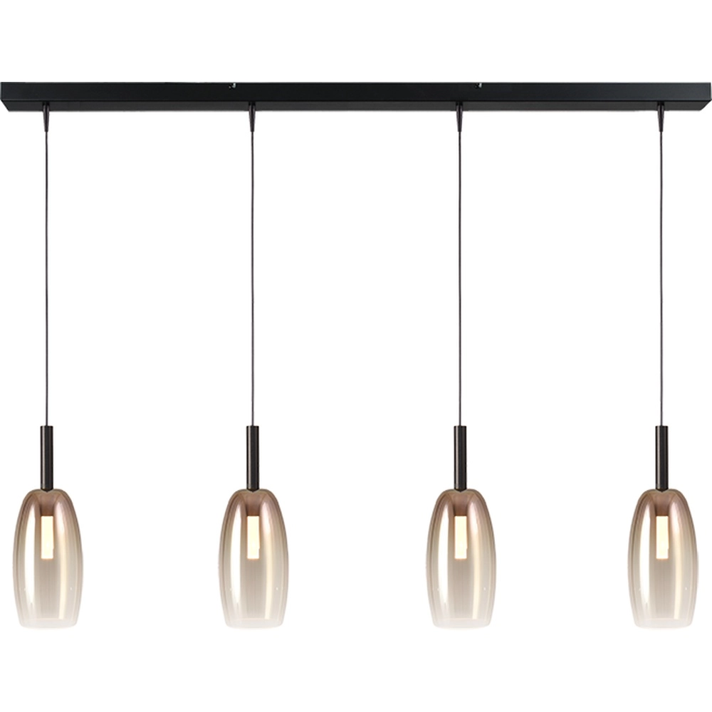 4L pendant lamp Ø11.5cm Lido Olive with gold-fading glass