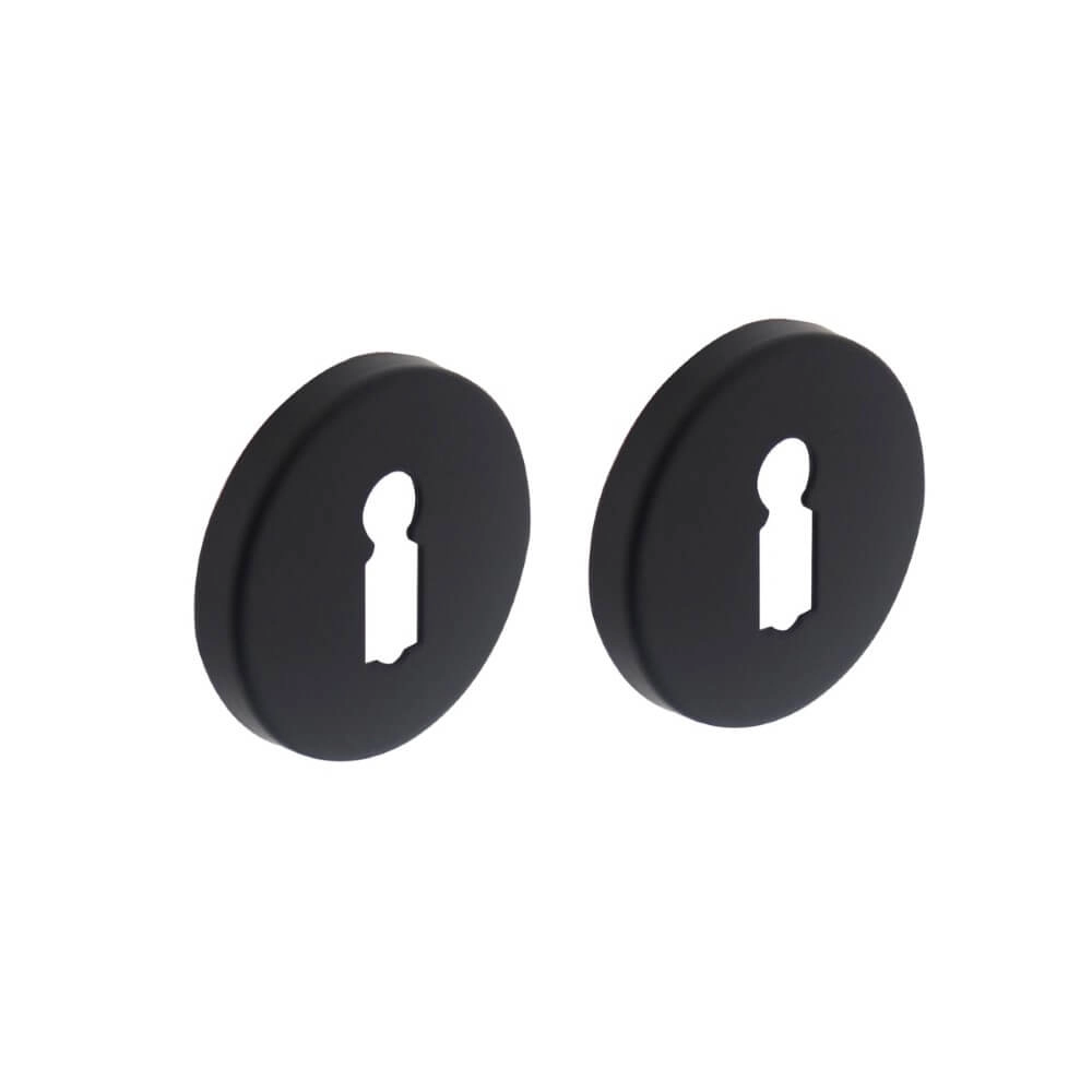 Set of 2 key rosettes Tira round black concealed