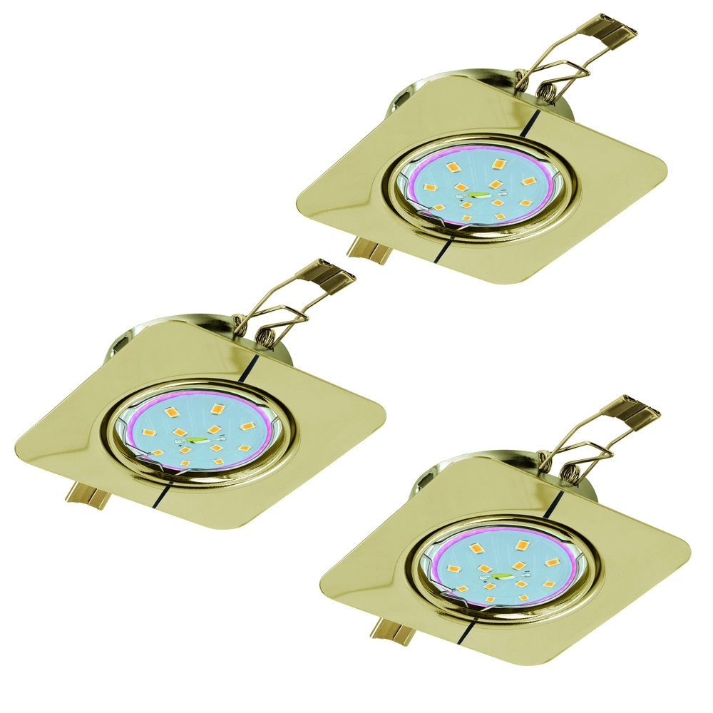 Set of 3 recessed spotlights Peneto Gold